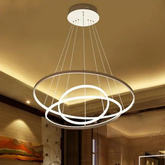 linkable ring pendant led linear circularlight ring circular plant chandelier pendant light for office