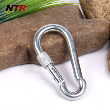 10mm pear-shape steel carabiner with nut