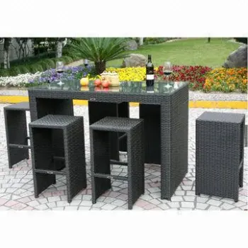 Outdoor furniture set, 5mm clear glass on top