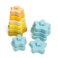 Jucărie educațională din silicon cu stele și blocuri de inimă