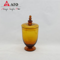 Sugar glass Amber Candy Glass Jar With Lid