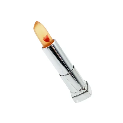 Cute Pink Silver Lipstick with Flower Packaging