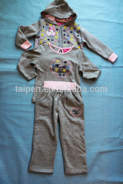 2015 hot sale Style french terry Wholesale Girls Clothes set