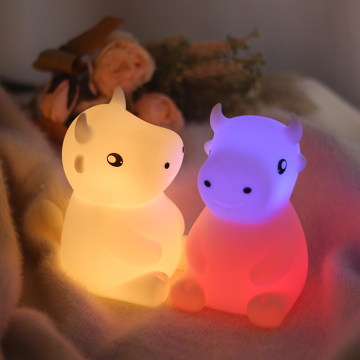 Nowy design krowy LED Nocne światło dla dzieci i dzieci - lampa czujnika dotykowego USB