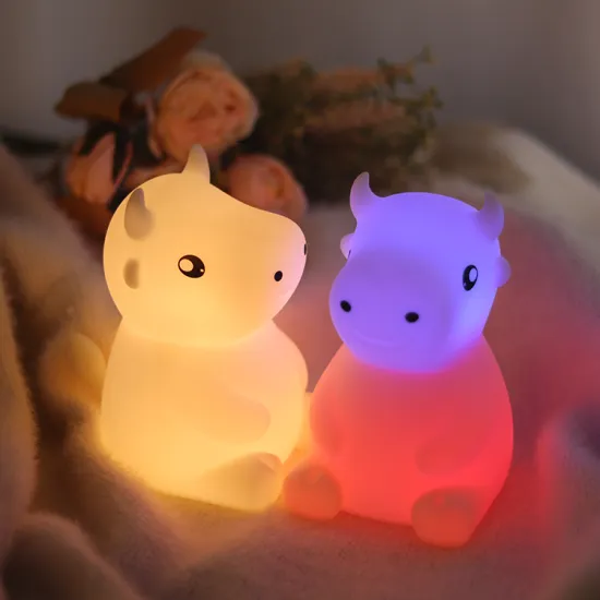 New Design Cow LED Night Light for Children and Babies - USB Silicone Touch Sensor Lamp