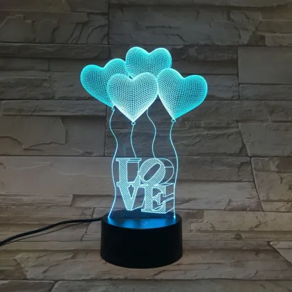 Love Balloons night light base Optical Illusion 3D LED Night Light Decoration Night Lamp