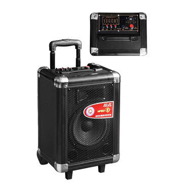 Wireless speaker with trolley and battery