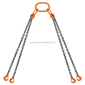 1/4 Inch 6600lbs 3 Ton Grade 80 Alloy Steel 4 Leg Chain Lifting Sling for Heavy Objects
