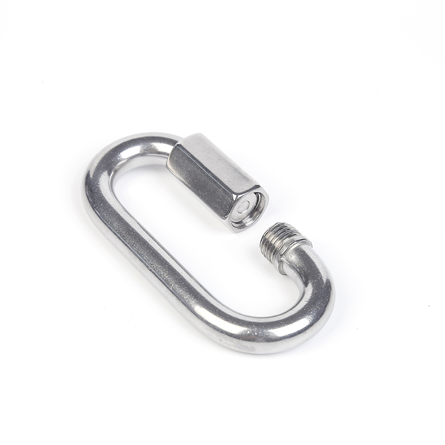 Stainless steel carabiner with round hole