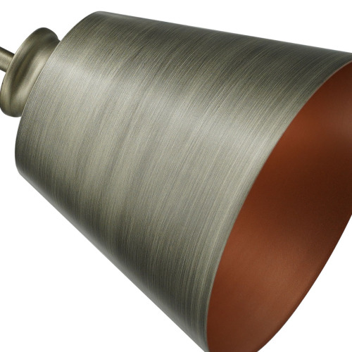 Candeeiro de mesa de metal com braço ajustável e latão antigo para sala de estar