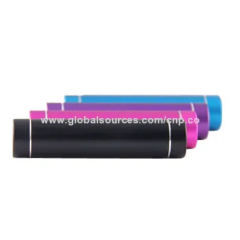 Portable Battery Charger with Flashlight, Aluminum Case, 2,600mAh Capacity