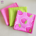 MC176 100%Polyester printing and solid color dish cloth.3-PK