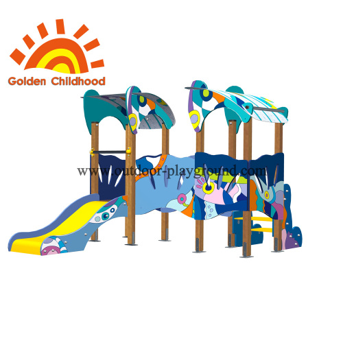 Doppelte bunte Spielplatz-Anlage im Freien für Kinder