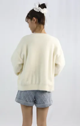 Casual Plush Knitted Cardigan