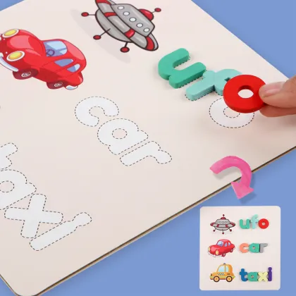 Wooden Alphabet Jigsaw Puzzle: Learning Letters through Spellable Animals