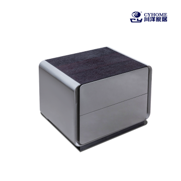 Black-Gray Short Leg Bedside Cabinet for Bedroom