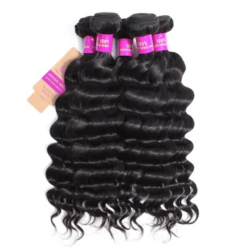 10A Brazilian Virgin Hair Bundles Bouncy Curly Loose Deep Wave 100% Cuticle Aligned Wholesale Human Hair Weave funmi hair