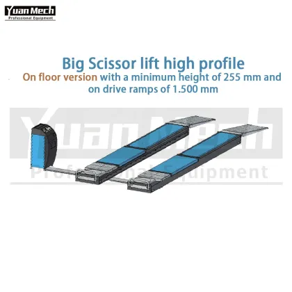 Big Scissor Lift on Drive Ramps