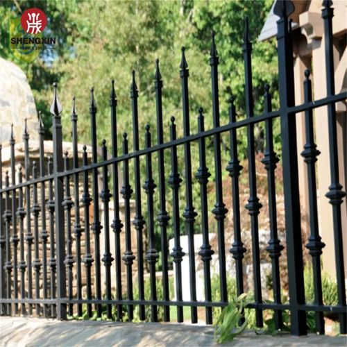 Wrought Iron Security Fence Colorbond Galvanzied Steel Pipe Garden Fence Corten Black Pole Zinc Bow Top Steel Fence Factory