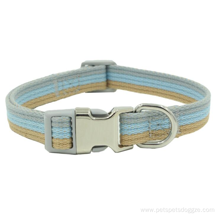 Fashion Adjustable Metal Hardware Polyester Dog Collar