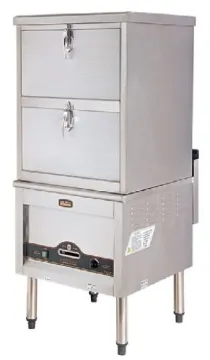 Small gas food steamer , 2-door