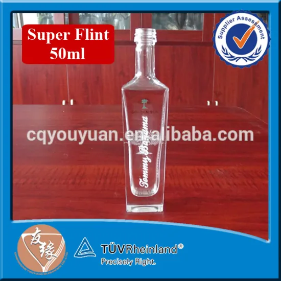 Custom rum glass bottle mini liquor bottle 2oz wholesale