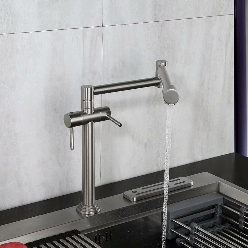 Full brass elongated 360 degree turn kitchen faucet faucet 5
