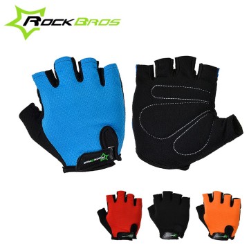 RockBros Non-Slip Breathable Summer Sports Wear Women's Mens Bike Bicycle Cycling Cycle Sponge Short Half Finger Gloves, 4Color