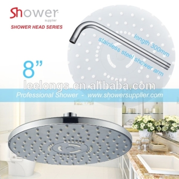 Sh-3630 abs plastik krom berlapis 8 "curah hujan langit-langit pancuran kepala dengan lengan shower
