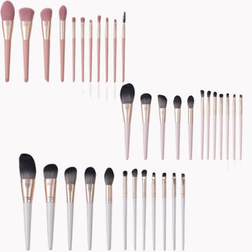 9PCS Soft Travel MakeUp Brush Set Wood Handle