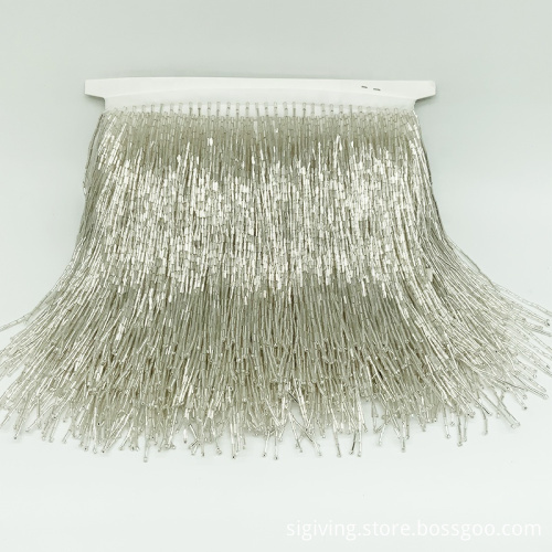 Handcrafted 14cm Crystal Glass Beaded Fringe Tassel Trim for Dance Decorations