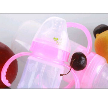 natural-feel silicone baby bottle with straw