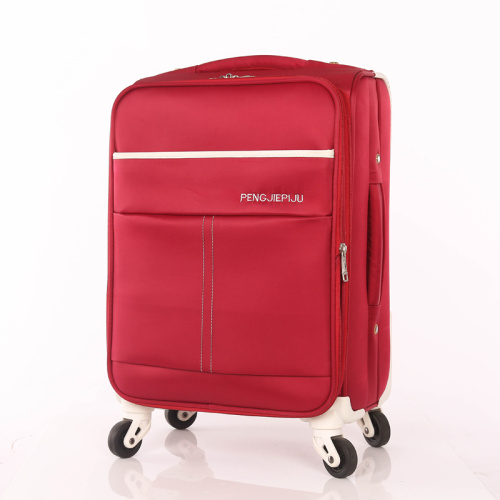 Red and white fabric strong luggage