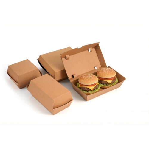 Cutii pentru hamburger din carton ondulat premium pentru ambalarea alimentelor