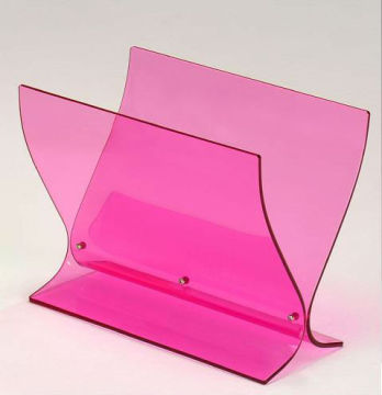 Transparent Acrylic X shape Magazine Rack