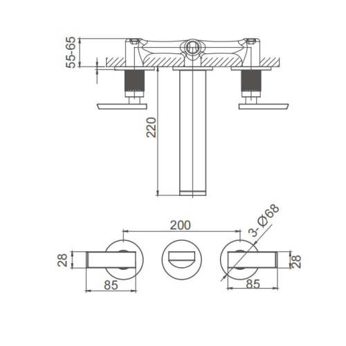 China Simplicity and Modern Concealed Double Lever Bath Mixer Factory