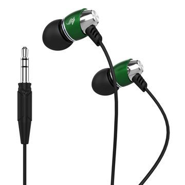 Metal MP3 Earphones, 8mm Driver Unit, Colored Aluminum Housings Design, Works with MP3/PC/CD