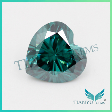 Factory Price Bulk Wholesale 7.5*7.5mm heart Cut Synthetic Green Moissanite For Sale