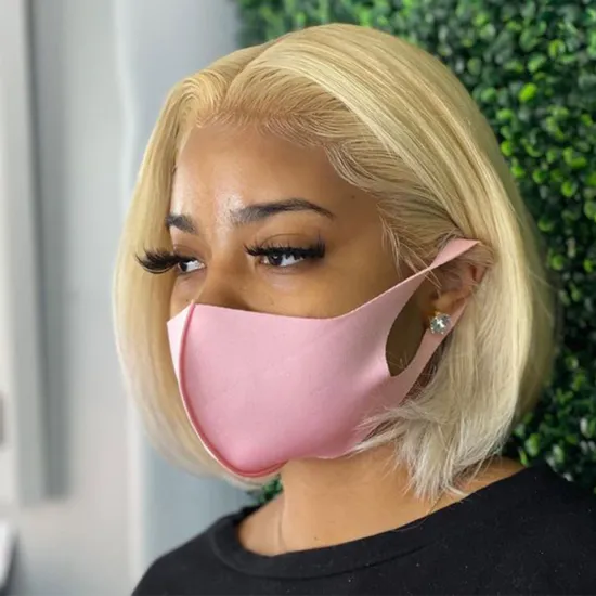 613 Blonde T-Part Straight Bob Wig Cheap Raw Brazilian Virgin Human Hair Wholesale Transparent Glueless 13x5x1 Lace Frontal Wig