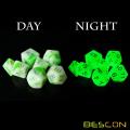 Bescon Glowing Polyhedral RPG Dice Set Luminous Jade, Bescon Glow in Dark Poly Dice Set of 7, DND Role Playing Game Dice