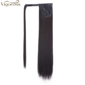 Vigorous Ponytail Extension Long Straight Wrap Around Clip in Hair Extension 22 inch Synthetic Hairpiece for Women