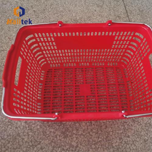 Environmentally blue metal Double handle shopping basket