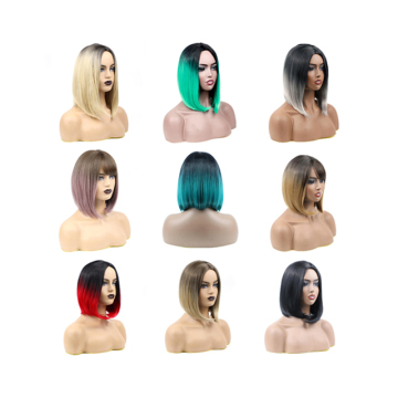 Headdress series long and short straight curved multicolor synthetic wig synthetic front lace wig
