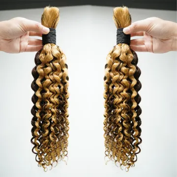 Brazilian Water Wave Hair Bulk for Women - No Weft Braids Extensions
