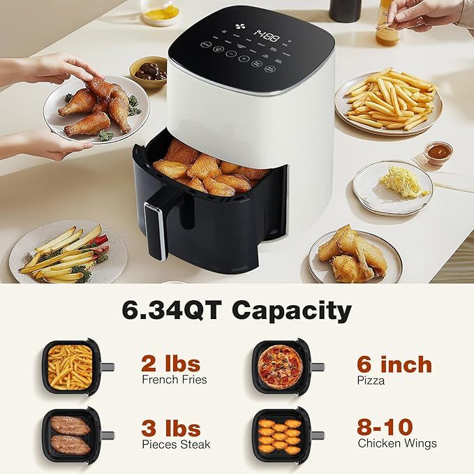 Air Fryer 12-in-1 Air Fry, Roast, Reheat, Dehydrate, Bake, Steam, Fries, Custard, Chicken, Wings, Sea Food, Vegetabels,400F