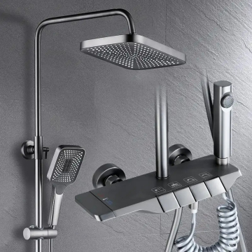 High Quality Brass Hot Cold Water Mixer 4 Functions Bathroom Piano Shower Set