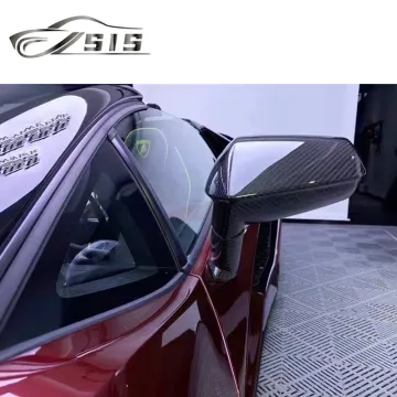 LP700 LP750 LP750 SV Carbon Fiber Side Mirror Cover - Glossy Black Rear Lamp Protection