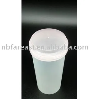 plastic cup with screw cap