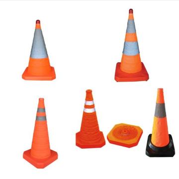 45cm Waterproof Oxford Cloth Road Cones with ABS Base - Portable and Collapsible Traffic Cones