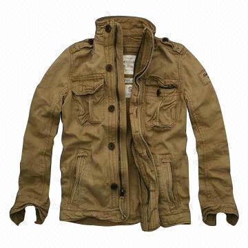 Men's spring jacket, made of cotton fabric, garment washed